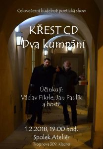 Vystoupíme jako hosté na křtu druhého CD Václava Fikrleho a Jana Paulíka
